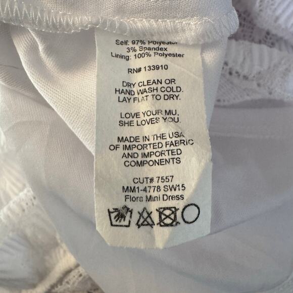 Show Me Your Mumu Size Medium White Flora Spacey Lacey Mini Dress - Picture 5 of 6
